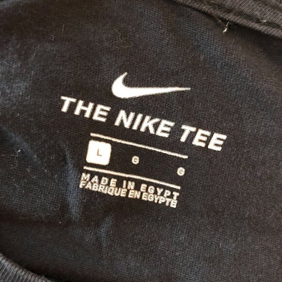 Nike Mens T-Shirt Just Do It Print Short Sleeve Tee Crew Neck Cotton Black L - Picture 3 of 5